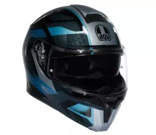 Výklopná helma AGV E2206 STREETMODULAR LEDRO MATT BLACK/POWDER BLUE