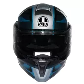 Výklopná helma AGV E2206 STREETMODULAR LEDRO MATT BLACK/POWDER BLUE