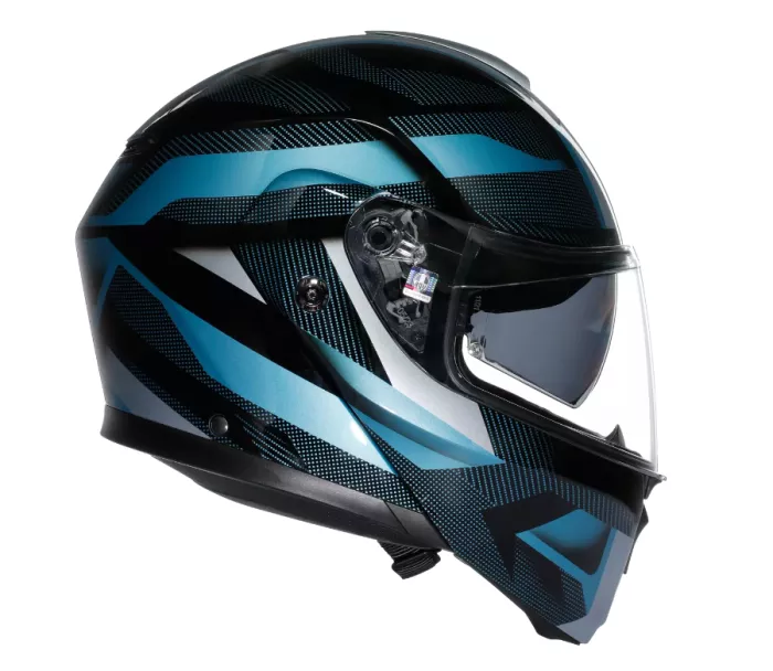 Výklopná helma AGV E2206 STREETMODULAR LEDRO MATT BLACK/POWDER BLUE