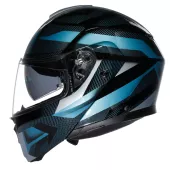 Výklopná helma AGV E2206 STREETMODULAR LEDRO MATT BLACK/POWDER BLUE