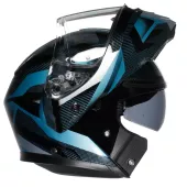 Výklopná helma AGV E2206 STREETMODULAR LEDRO MATT BLACK/POWDER BLUE