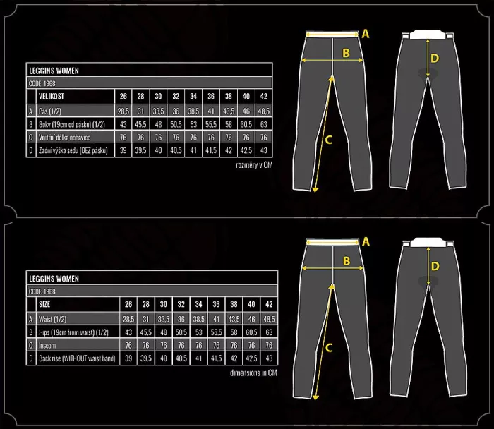 Dámské prodloužené legíny na motorku Trilobite Leggings long black