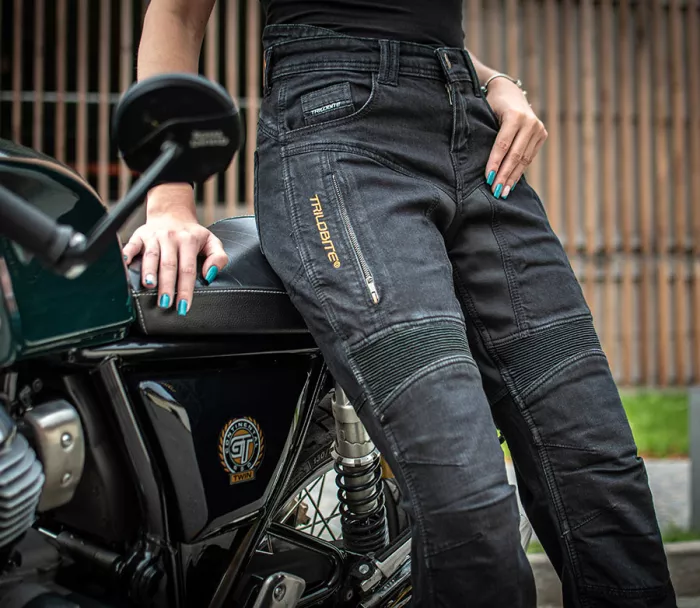 Dámské kevlarové džíny na moto Trilobite 661 Parado slim fit long black level 2