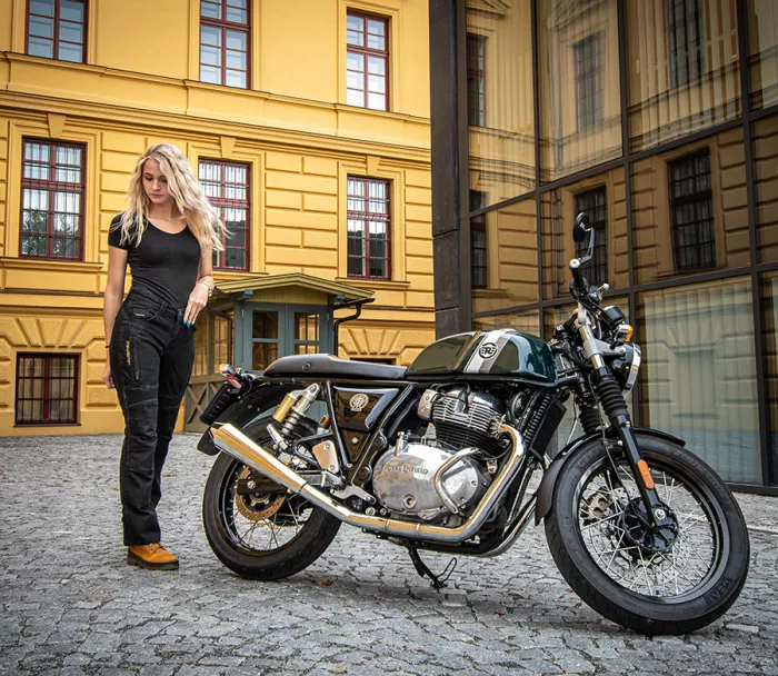 Dámské kevlarové džíny na moto Trilobite 661 Parado slim fit long black level 2