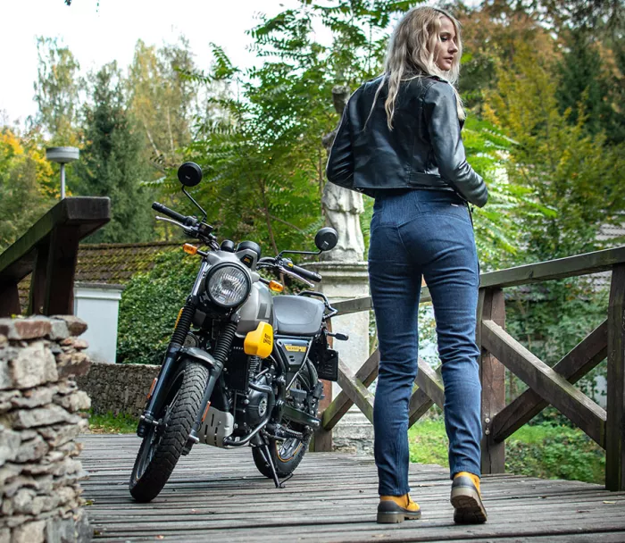 Dámské džíny na moto Trilobite Tactical dark blue