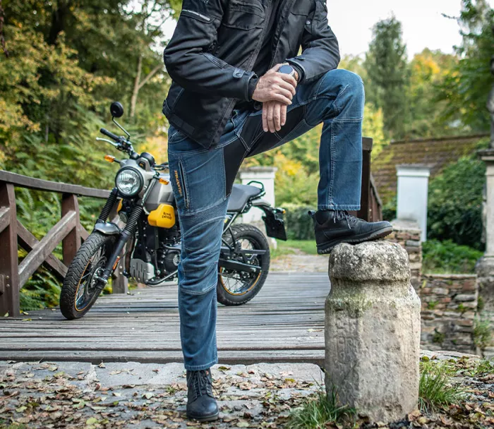 Kevlarové džíny na moto Trilobite 661 Parado blue SLIM
