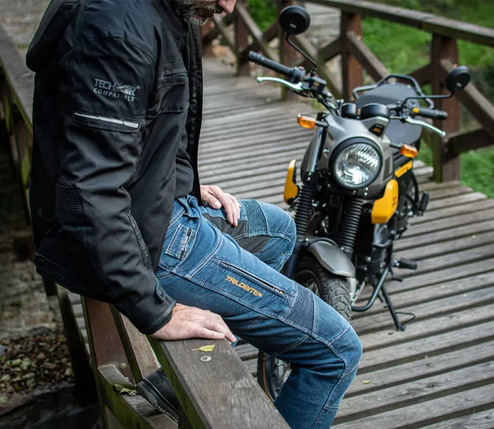 Kevlarové džíny na moto Trilobite 661 Parado blue SLIM