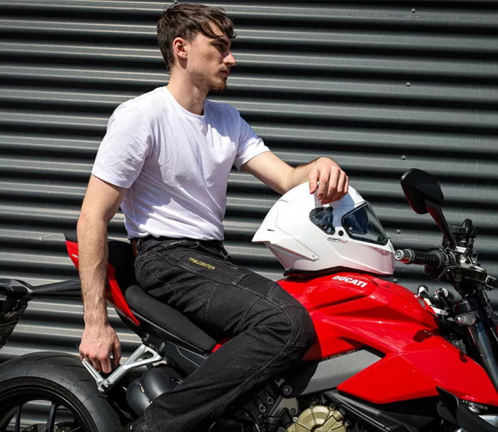 Pánské džíny na moto Trilobite Parado doublelayer AAA skinny fit black level 2