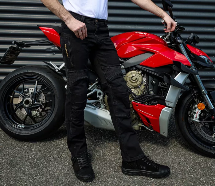 Pánské džíny na moto Trilobite Parado doublelayer AAA skinny fit black level 2