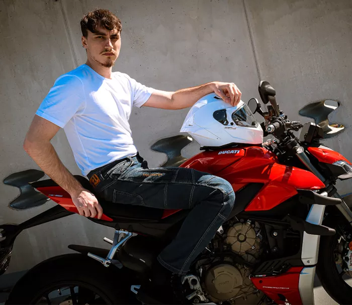 Pánské džíny Trilobite Parado doublelayer AAA slim fit men jeans blue level 2