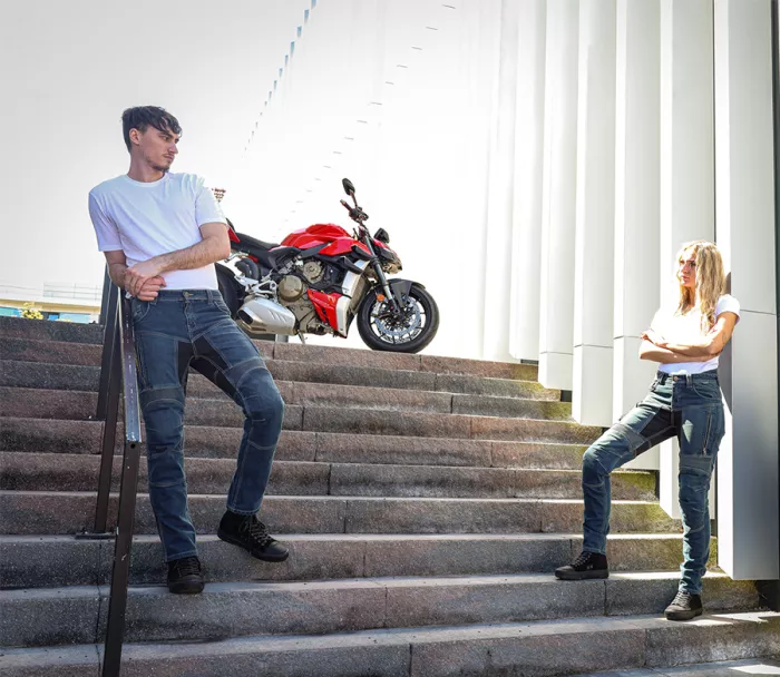 Pánské džíny Trilobite Parado doublelayer AAA slim fit men jeans blue level 2