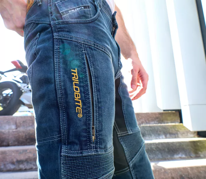 Pánské džíny Trilobite Parado doublelayer AAA slim fit men jeans blue level 2