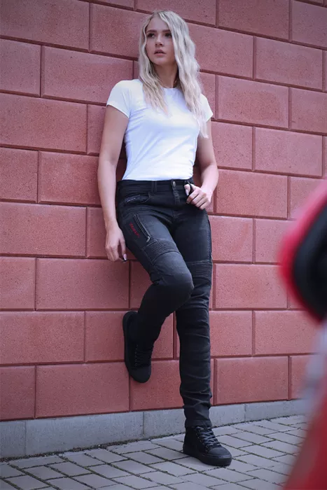 Dámské kalhoty na moto Trilobite Parado monolayer AAA slim fit jeans black