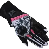 Dámské rukavice na moto Nazran Stunt 2.0 skull white/black/pink