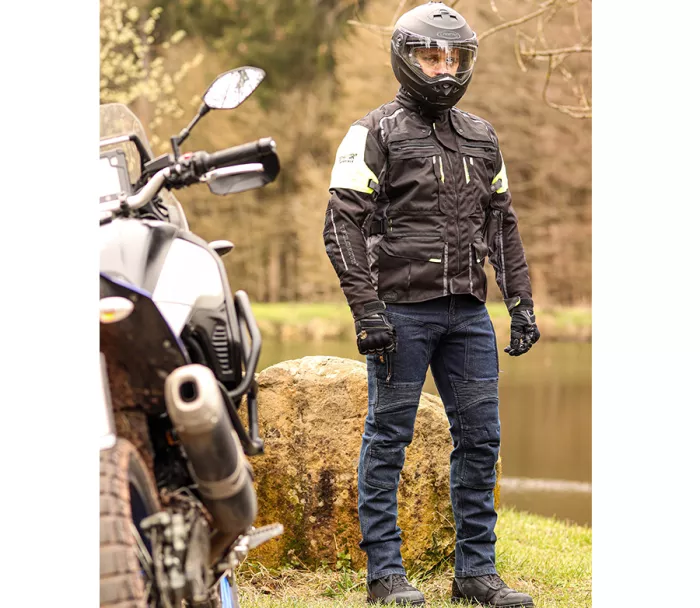 Kevlarové džíny na motorku Trilobite 661 Parado dark blue SLIM