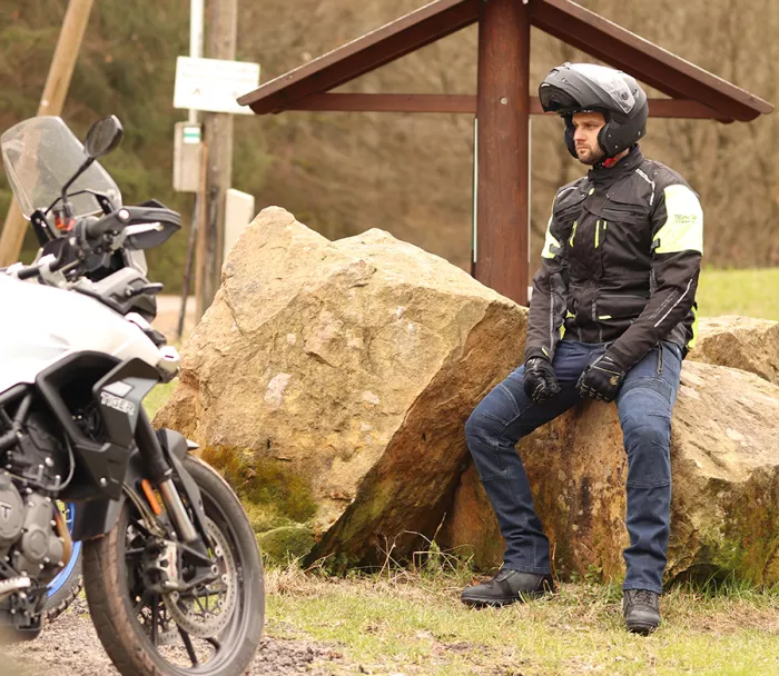 Kevlarové džíny na motorku Trilobite 661 Parado dark blue SLIM