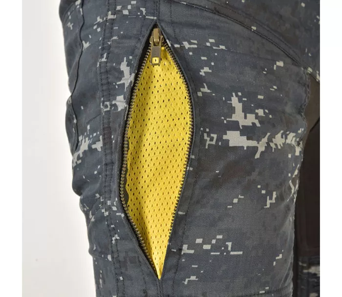 Kevlarové kalhoty na moto Trilobite 661 Parado blue digi camo (prodloužené)