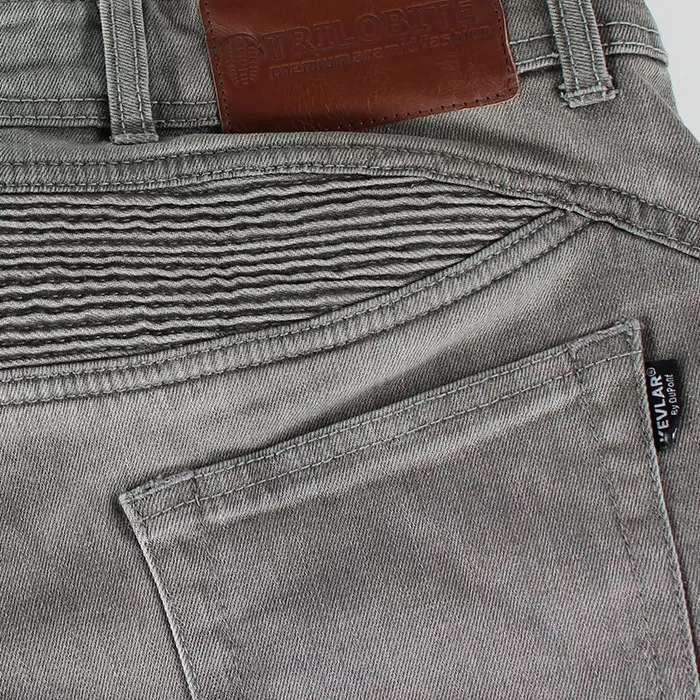 Kevlarové džíny na motorku Trilobite 661 Parado light grey SLIM