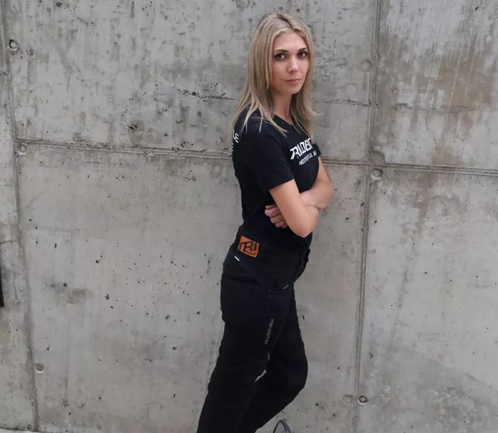 Dámské kalhoty Trilobite Parado doublelayer AAAA slim fit jeans black level 2 (prodloužené)