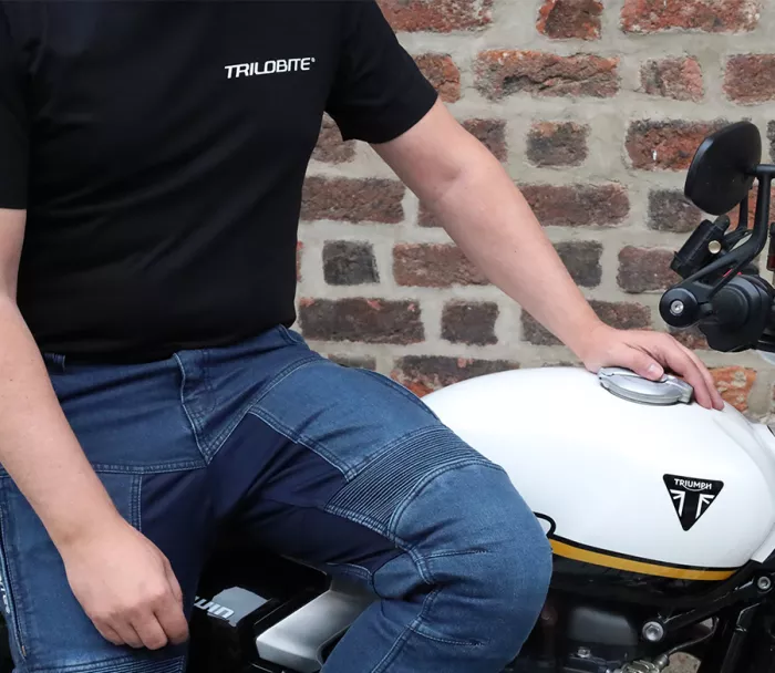 Kalhoty na moto Trilobite Parado doublelayer AAAA slim fit men blue level 2