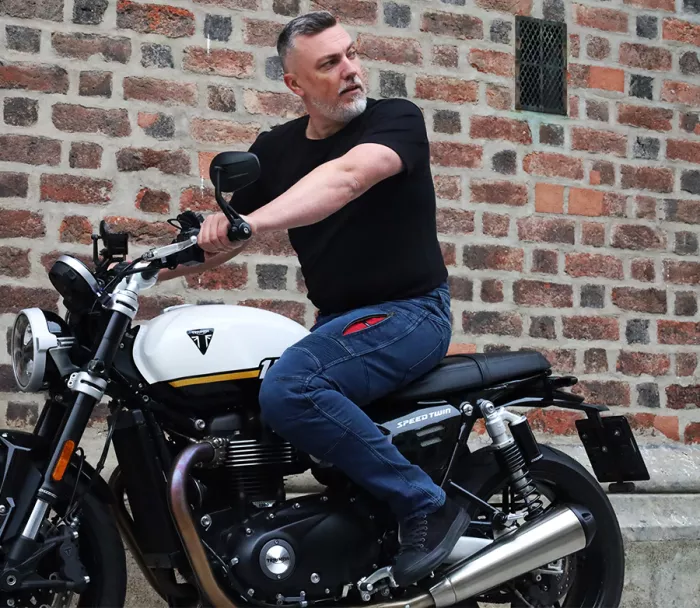 Kalhoty na moto Trilobite Parado doublelayer AAAA slim fit men blue level 2