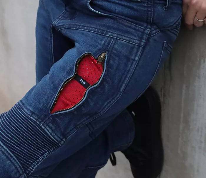 Dámské džíny na moto Trilobite Parado doublelayer AAAA slim fit blue level 2