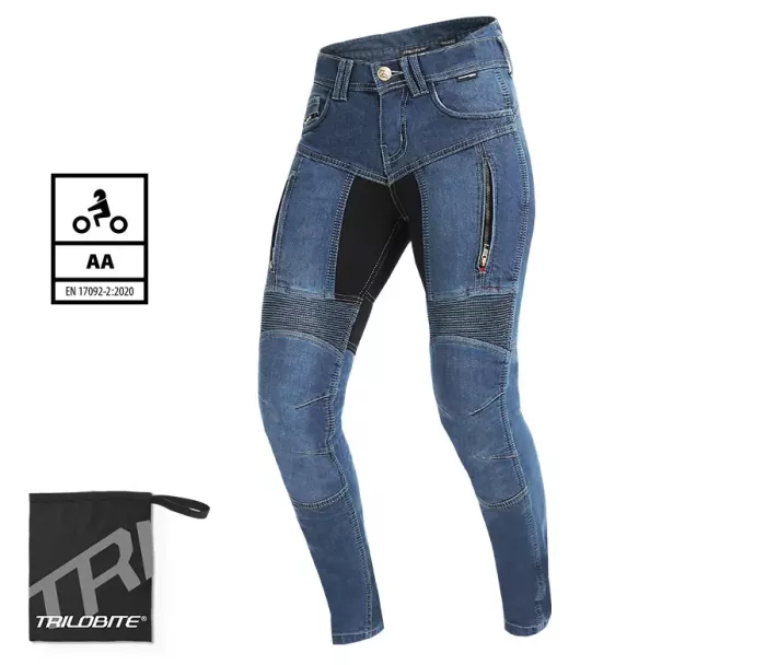 Dámské džíny na moto Trilobite 661 Parado skinny fit blue level 2