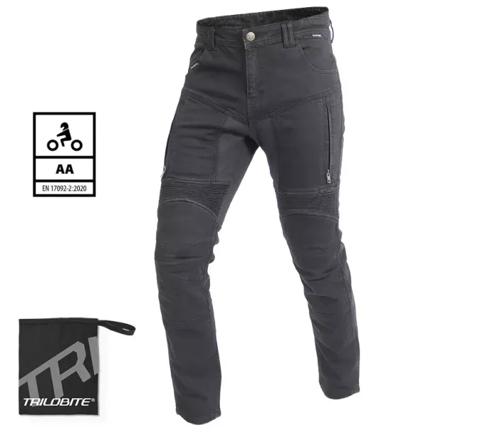 Pánské džíny na motocykl Trilobite 661 Parado skinny fit black level 2