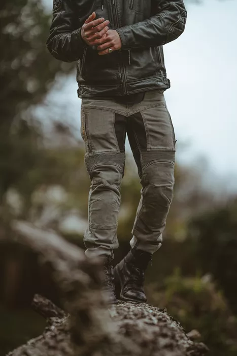 Kevlarové džíny na motorku Trilobite 661 Parado light grey SLIM