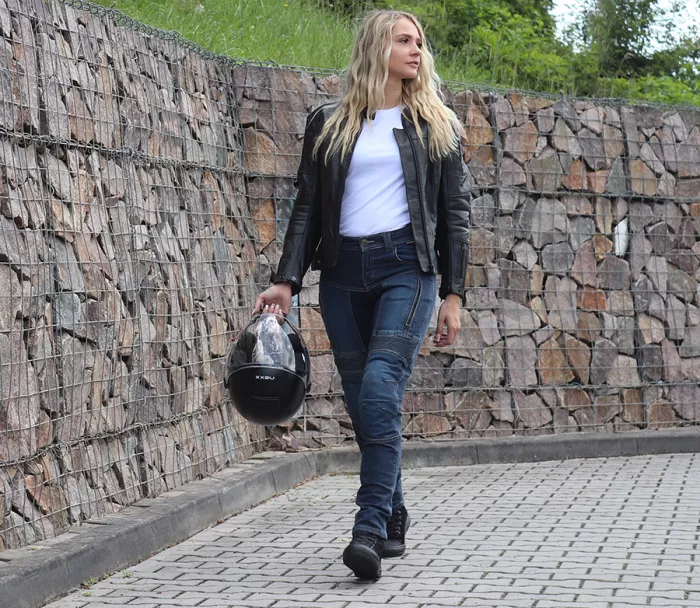 Dámské moto džíny Trilobite Parado monolayer AAA slim fit blue (Prodloužené)