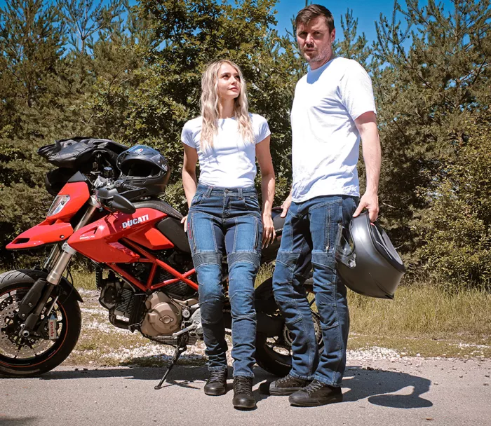 Dámské moto džíny Trilobite Parado monolayer AAA slim fit blue (Prodloužené)