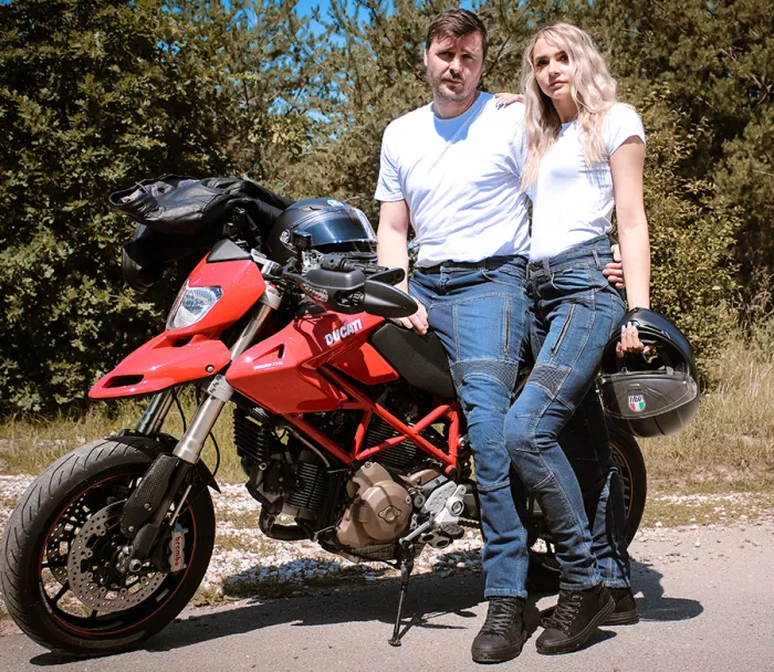 Dámské moto džíny Trilobite Parado monolayer AAA slim fit blue (Prodloužené)