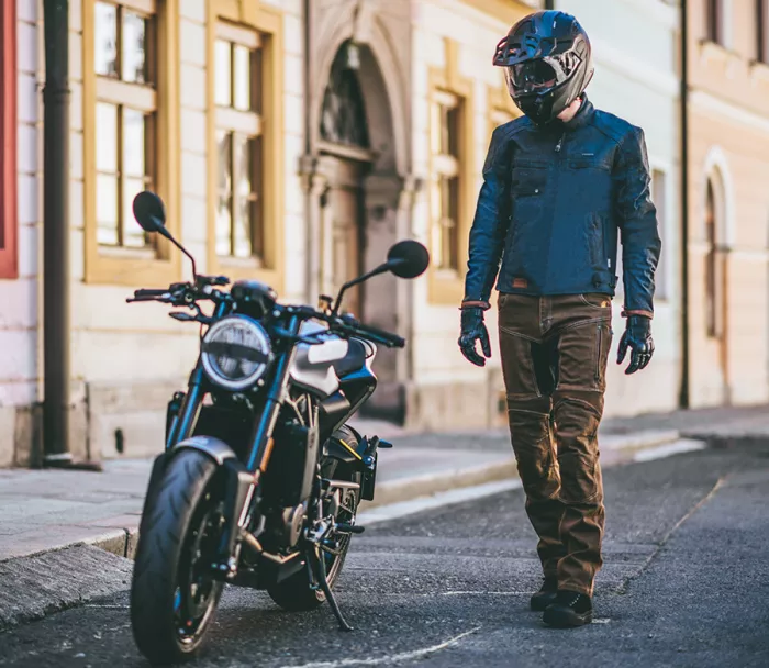 Kevlarové džíny na motorku Trilobite 661 Parado rusty brown Slim fit