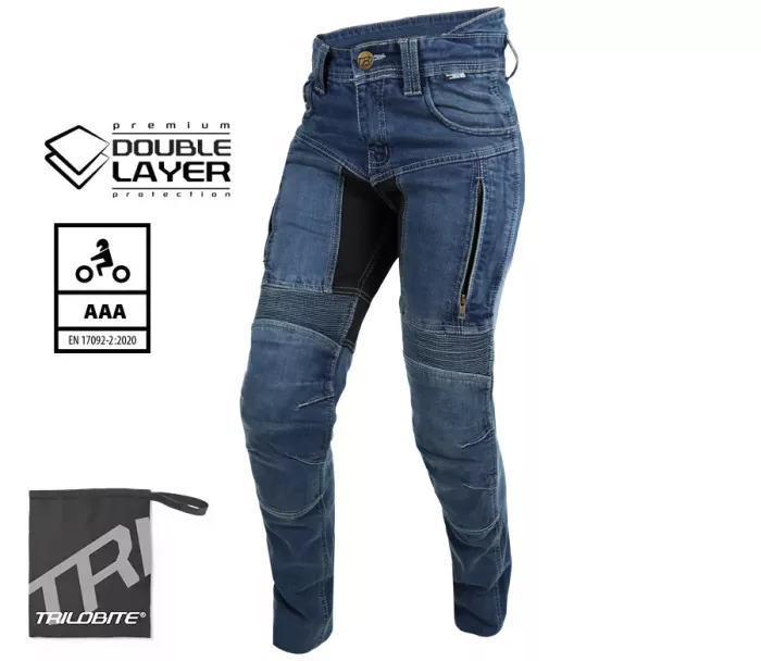 Dámské kalhoty Trilobite Parado doublelayer AAA slim fit jeans blue level 2 (Prodloužené)