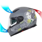 Helma na moto XRC Cobra king matt grey/fluo