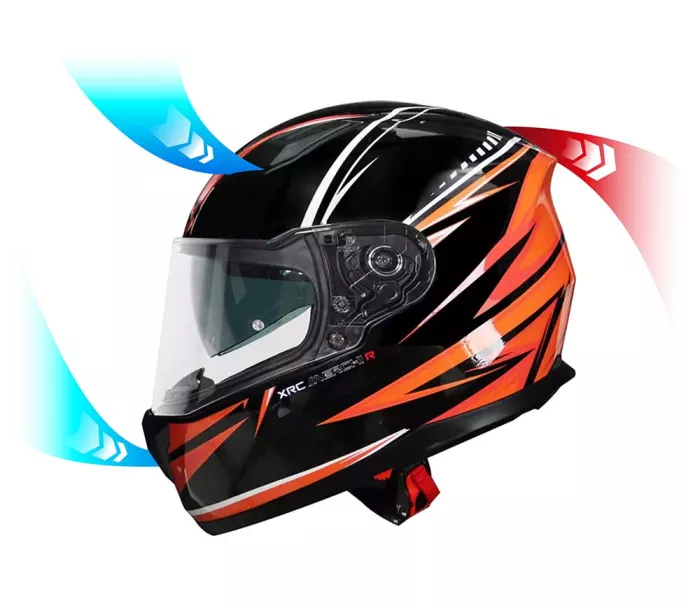 Helma na moto XRC Merchi R black/orange/grey