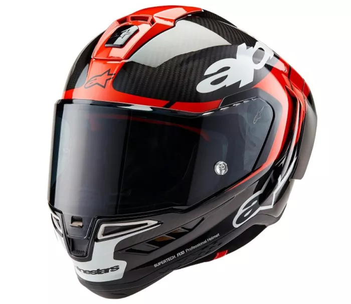 Integrální helma 2024 Alpinestars Supertech R10 Element black/carbon bright red/white gloss