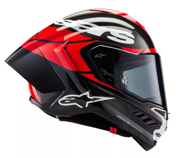 Integrální helma 2024 Alpinestars Supertech R10 Element black/carbon bright red/white gloss