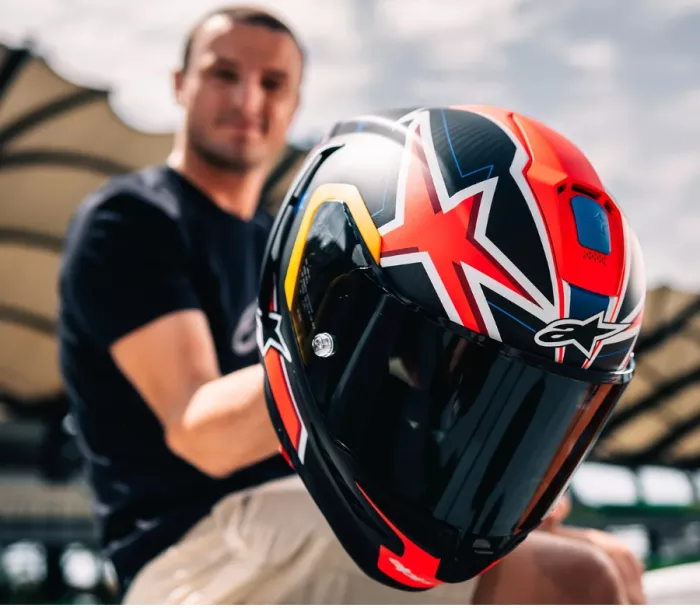 Integrální helma 2025 Alpinestars Supertech R10 Miller carbon/red matt