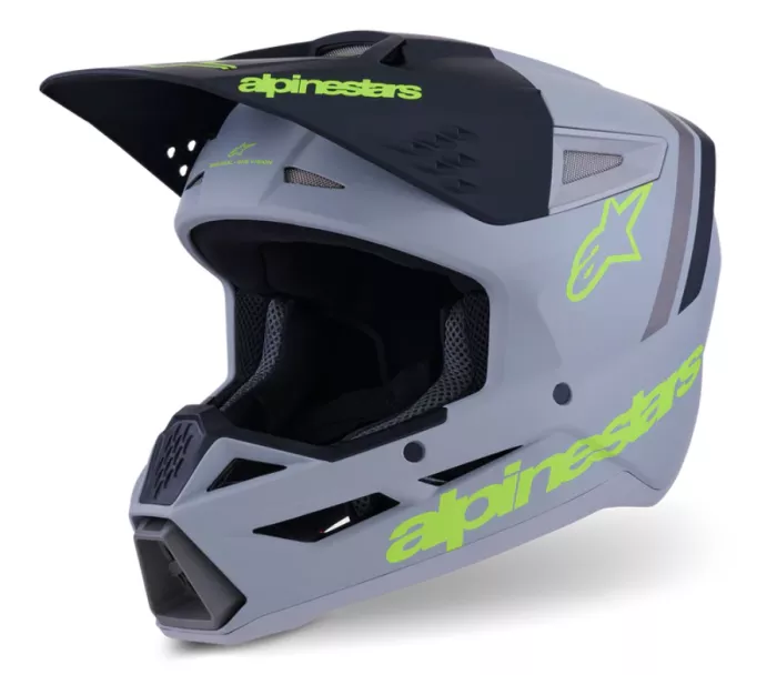 MX helma 2026 Alpinestars SM3 Radium grey/black/yellow matt