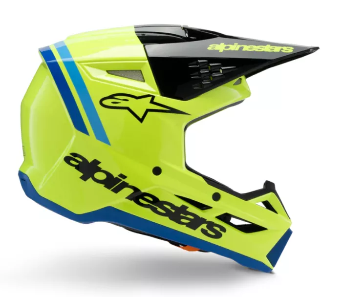 Dětská helma 2026 Alpinestars SM3 Youth Radium yellow/black/blue glossy