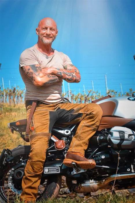 Kevlarové džíny na motorku Trilobite 661 Parado rusty brown Slim fit