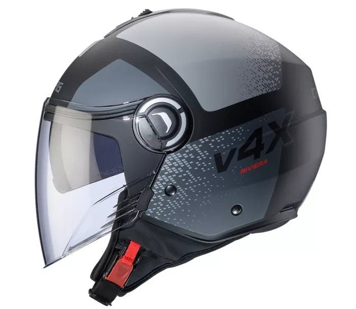 Otevřená helma Caberg Riviera V4X Alpha matt black/anthracite/grey