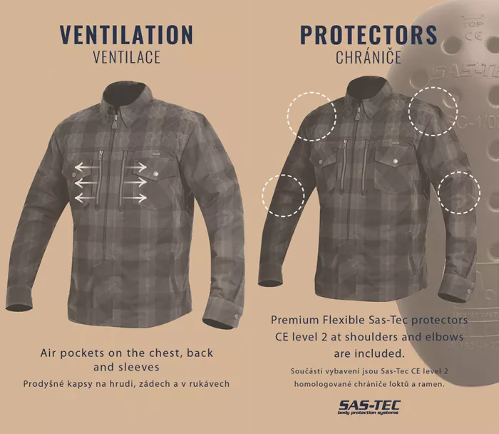 Kevlarová košile Trilobite Roder Tech-Air green