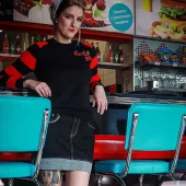 Dámský svetr Rusty Pistons RPSWW50 Cutter black/red