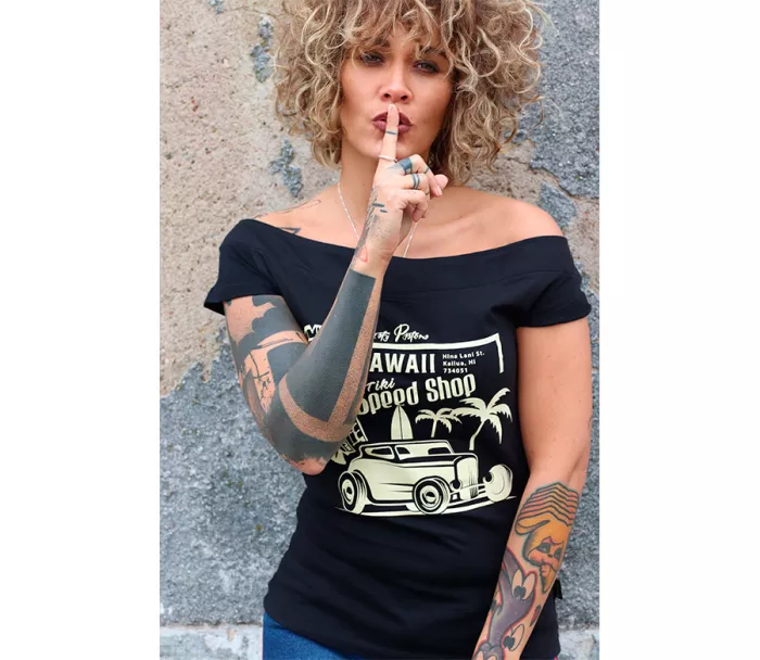 Dámské tričko Rusty Pistons RPTSW56 Hawaii black/beige