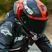 Integrální helma 2024 Alpinestars Supertech R10 Element black/carbon bright red/white gloss