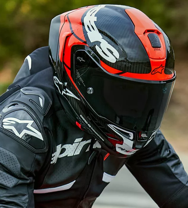 Integrální helma 2024 Alpinestars Supertech R10 Element black/carbon bright red/white gloss
