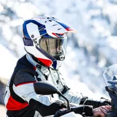 Helma na motorku Caberg Tanami Scram white/red/blue