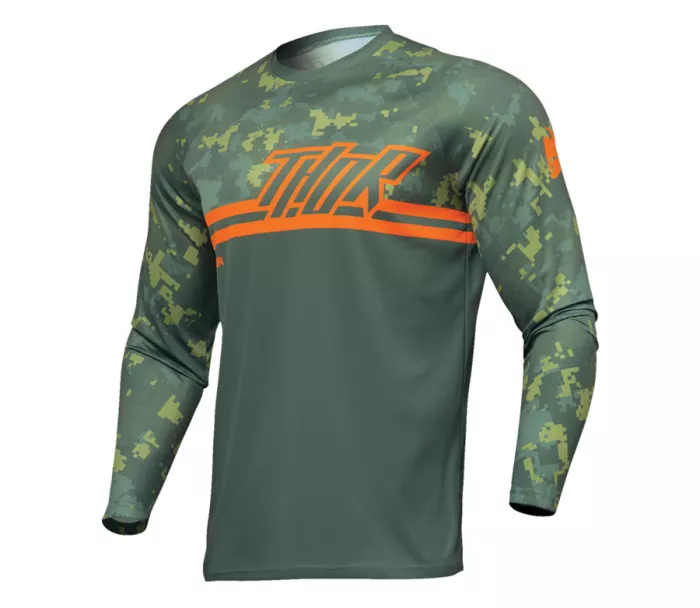 Dětský motokrosový dres Thor Sector Digi Forest dres green/camo